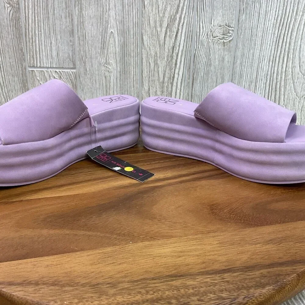 Brand New NOBO No Boundaries Women's 6 Purple Platform Slip on Sandals Open